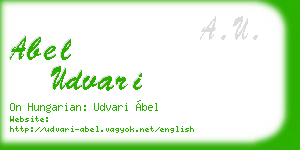 abel udvari business card